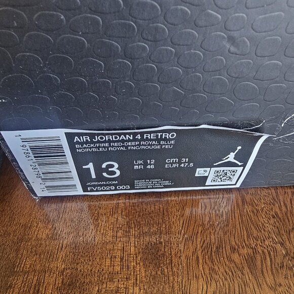 Air Jordan 4 Retro “Rare Air” Black Red Blue – Men’s Size 13 - Picture 9 of 9